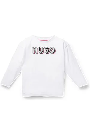 HUGO BOSS Kids-Longsleeve aus Baumwolle mit Glitzer-Logo