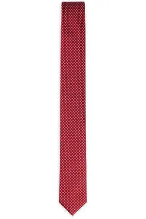HUGO BOSS Geometrisch gemusterte Krawatte aus Seiden-Jacquard