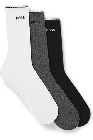 HUGO BOSS Dreier-Pack kurze Socken aus Baumwoll-Mix mit Logos