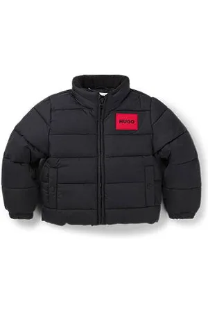 HUGO BOSS Wasserabweisende Kids-Steppjacke mit versteckter Kapuze