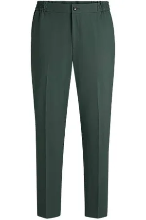 HUGO BOSS Slim-Fit Popeline-Hose aus Woll-Mix