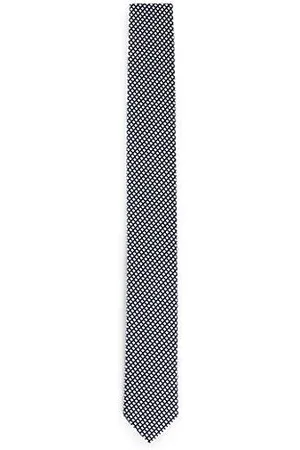 HUGO BOSS Geometrisch gemusterte Jacquard-Krawatte aus Seiden-Mix