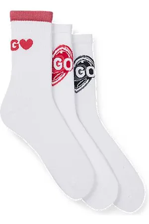 HUGO BOSS Dreier-Pack kurze Socken aus Baumwoll-Mix mit Logos