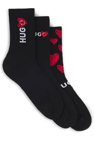 HUGO BOSS Dreier-Pack kurze Socken mit Herz-Motiven