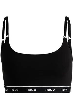 HUGO BOSS Zweier-Pack Bralettes aus Stretch-Baumwolle mit Logo am Unterbrustband