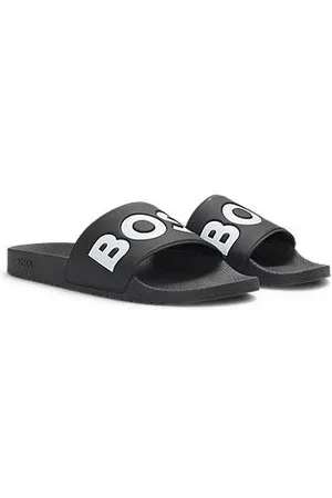 HUGO BOSS In Italien gefertigte Slides mit großem Logo-Detail