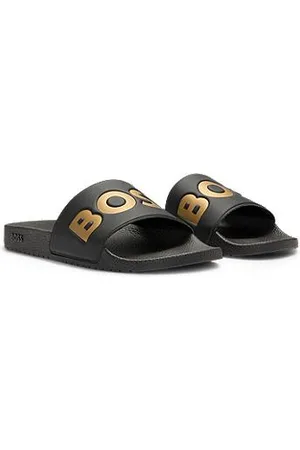HUGO BOSS In Italien gefertigte Slides mit großem Logo-Detail