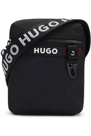 HUGO BOSS Reporter-Tasche mit verstellbarem Logo-Riemen und Reißverschluss