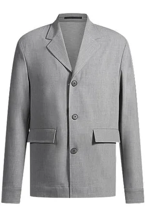 HUGO BOSS Relaxed-Fit Jacke aus gebondetem Stretch-Gewebe