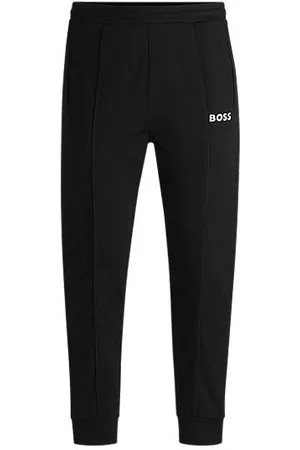 HUGO BOSS Regular-Fit Hose aus Stretch-Gabardine mit Logo-Detail