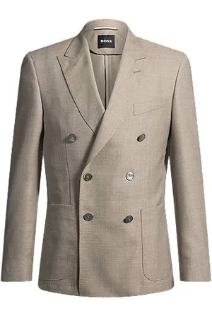 HUGO BOSS Slim-Fit Sakko aus gemusterter Schurwolle