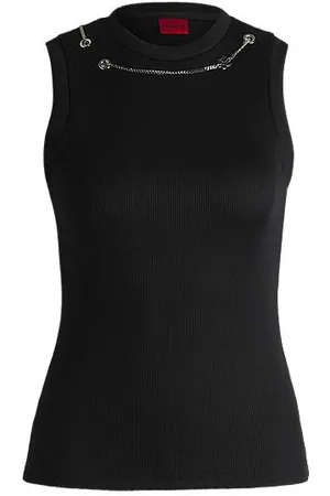 HUGO BOSS Slim-Fit Tanktop mit abnehmbarer Logo-Kette