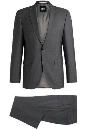 HUGO BOSS Regular-Fit Anzug aus Schurwolle mit dezentem Muster