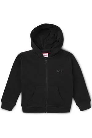 HUGO BOSS Kids-Hoodie aus Baumwoll-Mix mit Reißverschluss und Logo-Print