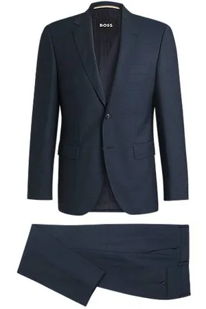 HUGO BOSS Regular-Fit Anzug aus Schurwolle mit dezentem Muster