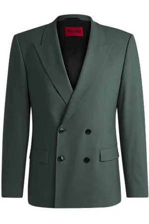 HUGO BOSS Slim-Fit Popeline-Sakko aus elastischem Woll-Mix