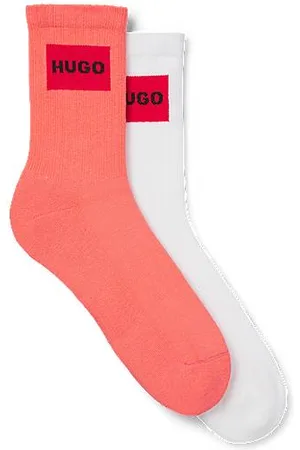 HUGO BOSS Zweier-Pack kurze Socken mit rotem Logo-Etikett
