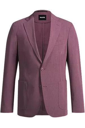 HUGO BOSS Filigran gemusterter Slim-Fit Sakko aus Stretch-Gewebe
