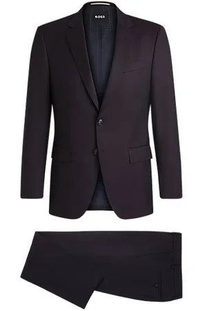 HUGO BOSS Slim-Fit Anzug aus funktionalem Schurwoll-Serge