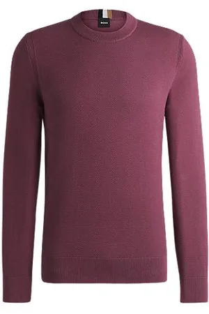 HUGO BOSS Fein strukturierter Pullover aus Baumwolle
