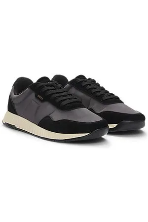 HUGO BOSS Sneakers aus verschiedenen Materialien mit Veloursleder-Details