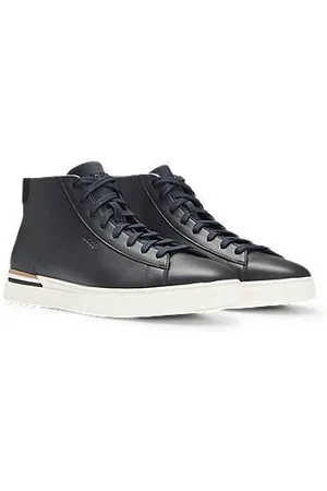 HUGO BOSS Hightop Sneakers aus Leder mit Signature-Streifen