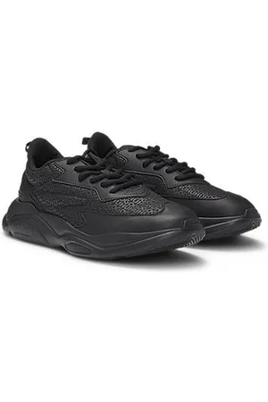 HUGO BOSS Sneakers aus verschiedenen Materialien mit Monogrammen und EVA-Sohle