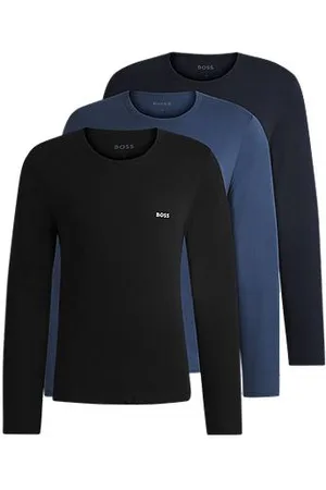 HUGO BOSS Dreier-Pack Longsleeves aus Baumwolle mit Logos
