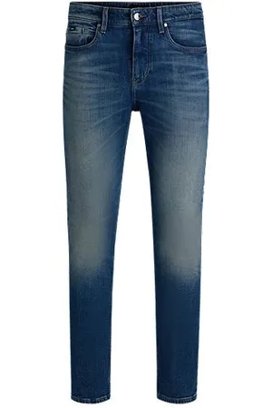 HUGO BOSS Delaware Slim-Fit Jeans aus bequemem blauem Stretch-Denim