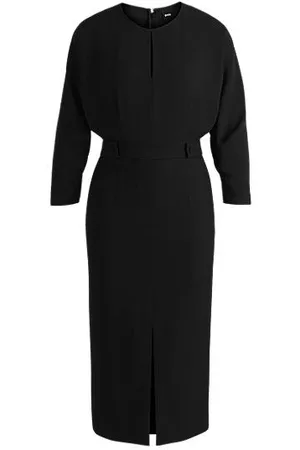 HUGO BOSS Kleid aus einem Material-Mix mit Details an der Taille