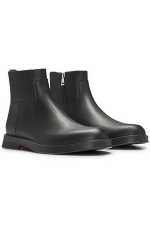 HUGO BOSS Boots aus Leder mit Reißverschluss und Nahtdetails