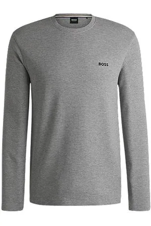 HUGO BOSS Pyjama-Shirt aus Baumwoll-Mix mit Logo-Stickerei