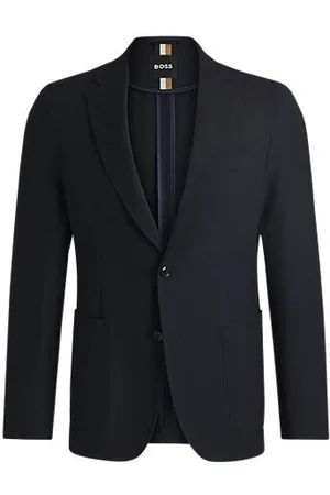 HUGO BOSS Slim-Fit Jackett aus Stretch-Piqué mit fallendem Revers