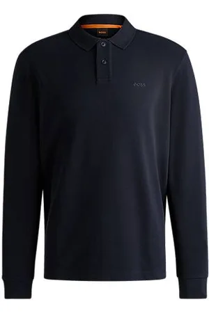 HUGO BOSS Poloshirt aus elastischem Baumwoll-Mix mit Waffelstruktur