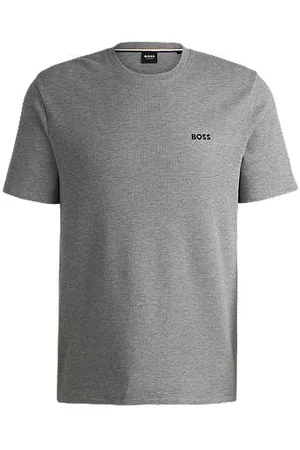 HUGO BOSS Pyjama-Shirt mit Waffelstruktur und Logo-Stickerei