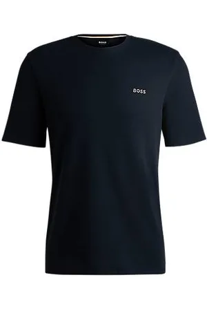 HUGO BOSS Pyjama-Shirt mit Waffelstruktur und Logo-Stickerei