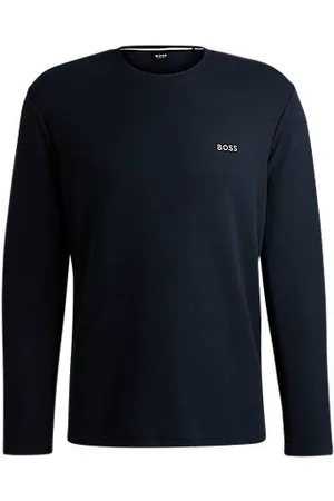 HUGO BOSS Pyjama-Shirt aus Baumwoll-Mix mit Logo-Stickerei