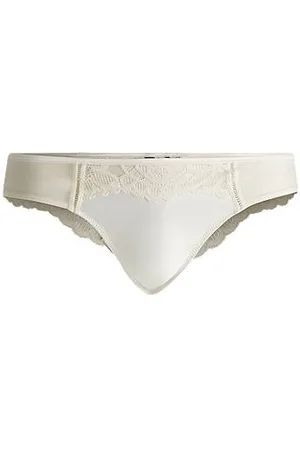 HUGO BOSS String mit Spitzenbesatz und Logo-Detail