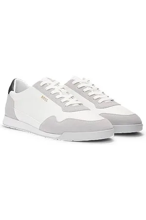 HUGO BOSS Sneakers aus verschiedenen Materialien mit Veloursleder-Details und Schnürung
