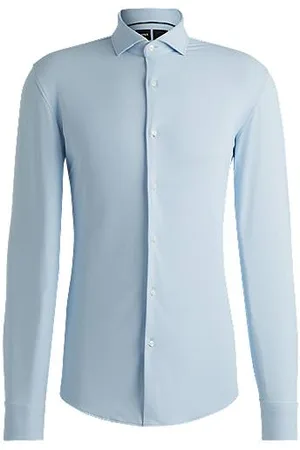 HUGO BOSS Slim-Fit Hemd aus strukturiertem Performance-Stretch-Jersey