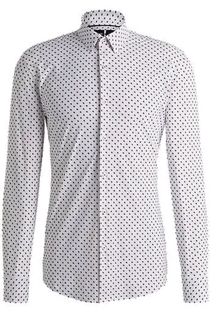 HUGO BOSS Slim-Fit Hemd aus Performance-Stretch-Jersey mit geometrischem Print