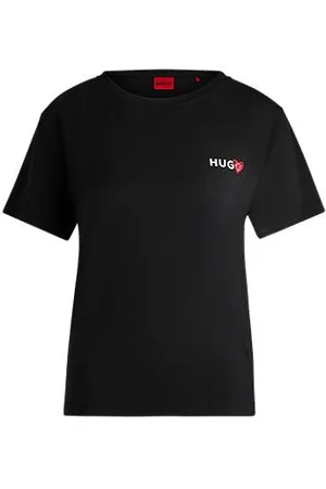 HUGO BOSS Pyjama-Shirt aus Modal-Mix mit Logo-Print