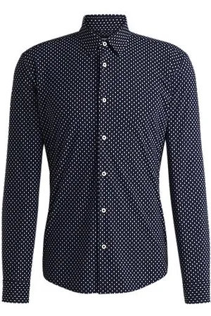 HUGO BOSS Slim-Fit Hemd aus elastischem Performance-Gewebe mit geometrischem Print