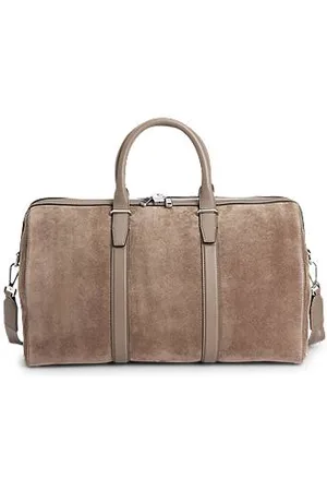 HUGO BOSS Weekender aus Veloursleder mit Akzenten aus Glattleder