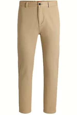 HUGO BOSS Slim-Fit Hose aus Baumwoll-Twill mit mittlerer Bundhöhe