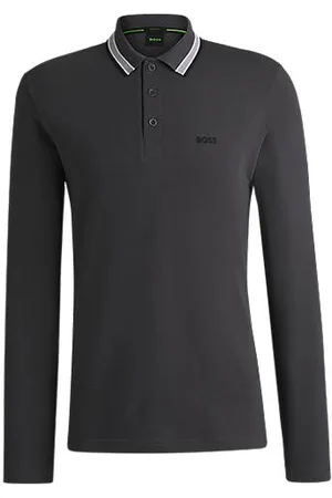 HUGO BOSS Longsleeve-Poloshirt aus Baumwoll-Piqué