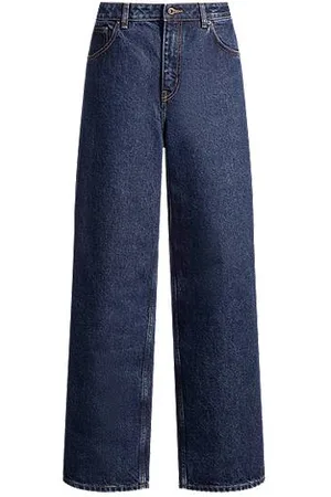 HUGO BOSS Relaxed-Fit Jeans aus blauem Denim mit Rinse-Waschung