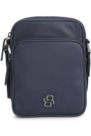 HUGO BOSS Reporter-Tasche aus Twill mit Double-B-Monogramm