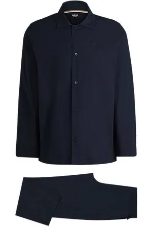 HUGO BOSS Pyjama aus Stretch-Popeline mit Logo-Stickerei