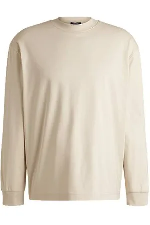 HUGO BOSS Relaxed-Fit Longsleeve aus merzerisierter Baumwolle